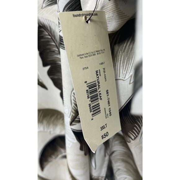 The Foundry Supply Co Button Up Shirt 3XLT Mens short Sleeve HAWIAIIAN Rayon NWT - Picture 4 of 6